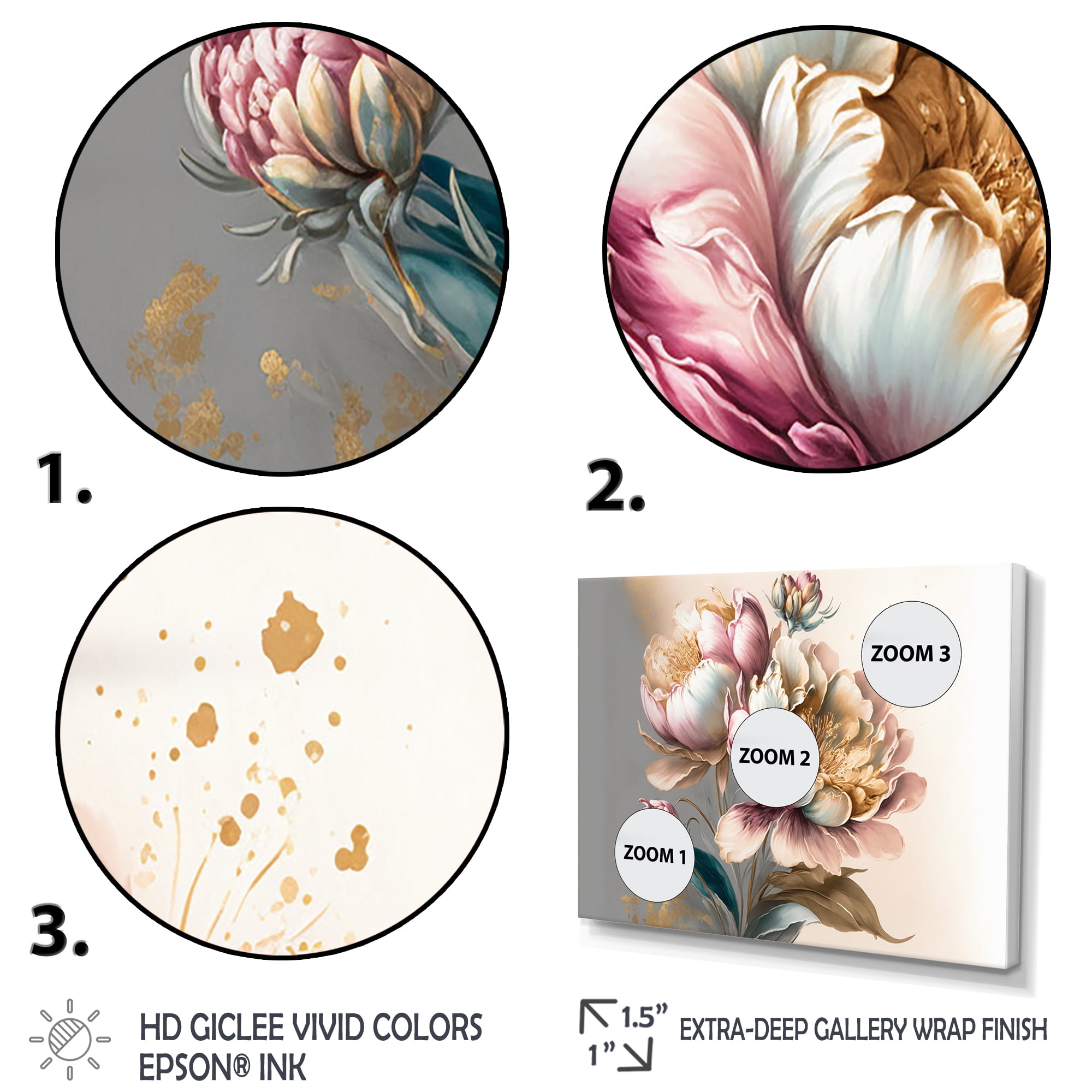 Designart Pink And Gold Peruvian Lily I Canvas Wall Art