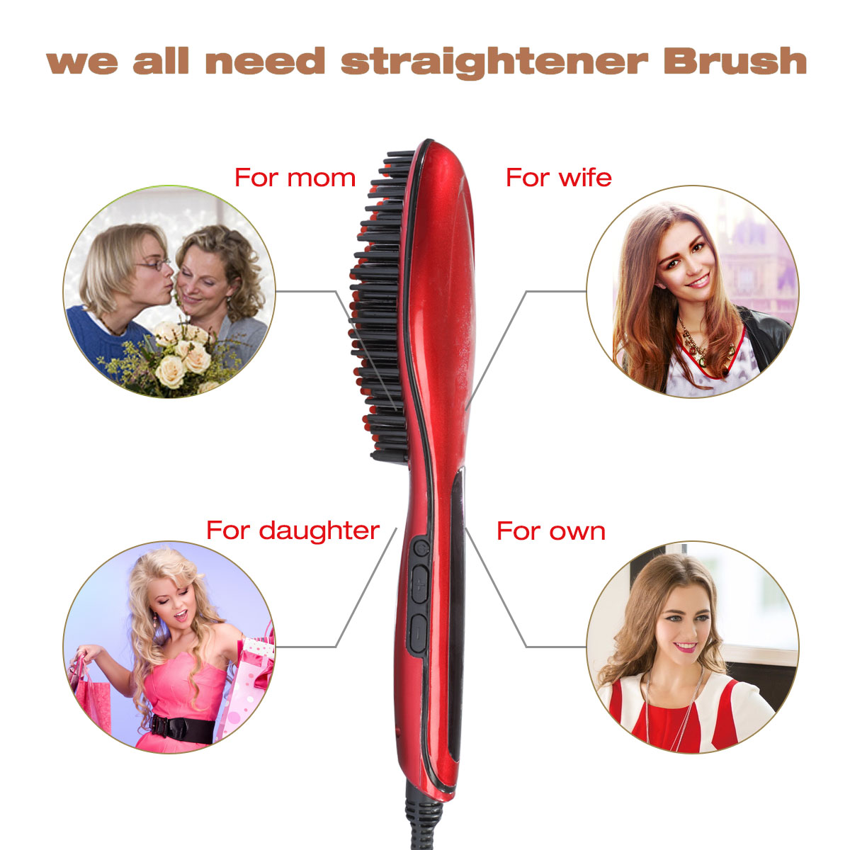 Hair Straightening Brush, Instant Magic Silky Straight Hair Styling