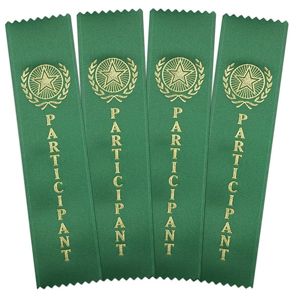 RibbonsNow Participant Award Ribbons - 400 Green Bookmark Style Ribbons - Bulk Pack