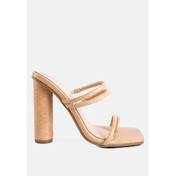 Dandelion High Block Heeled Croc Sandals