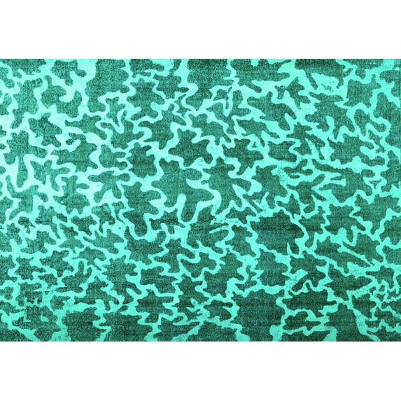 Ahgly Company Indoor Rectangle Abstract Turquoise Blue Contemporary Area Rugs, 5' x 7'