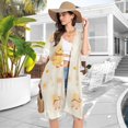 thumbnail image 4 of Beach Vacation Clothes Kimono Cardigan Loose Swimsuit Cover Up for Women Cute Duck with Backpack M, 4 of 6