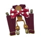thumbnail image 4 of Tirantes y pajaritas para niños, tirantes de esmoquin, correas de hombro, forma metálica resistente Rojo oscuro, 4 of 9