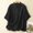 Black Tops, variant on CUSTG Casual Shirts For Women Summer Vintage Comfortable Loose Solid Color Button Down Lapel Blouse Versatile Tops