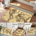 thumbnail image 5 of Beige Map Bathroom Mats 2x3 FT, Non Slip Small Kitchen Mat, Retro Farmhouse Abstract Illustration Art Washable Soft Backed Front Door Throw Rugs Non-Shedding Indoor Outdoor Doormat for Entryway Sink, 5 of 8