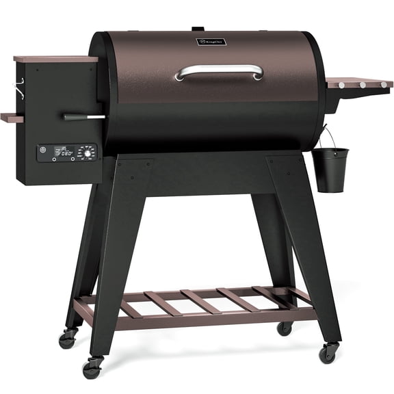 KingChii Wood Pellet Grill & Smoker, Electric Pellet Smoker Grill, 766 sq. in. Cooking Capacity, 18.3LB Hopper for Outdoor Patio Cooking Barbecue(Up to 500°F)