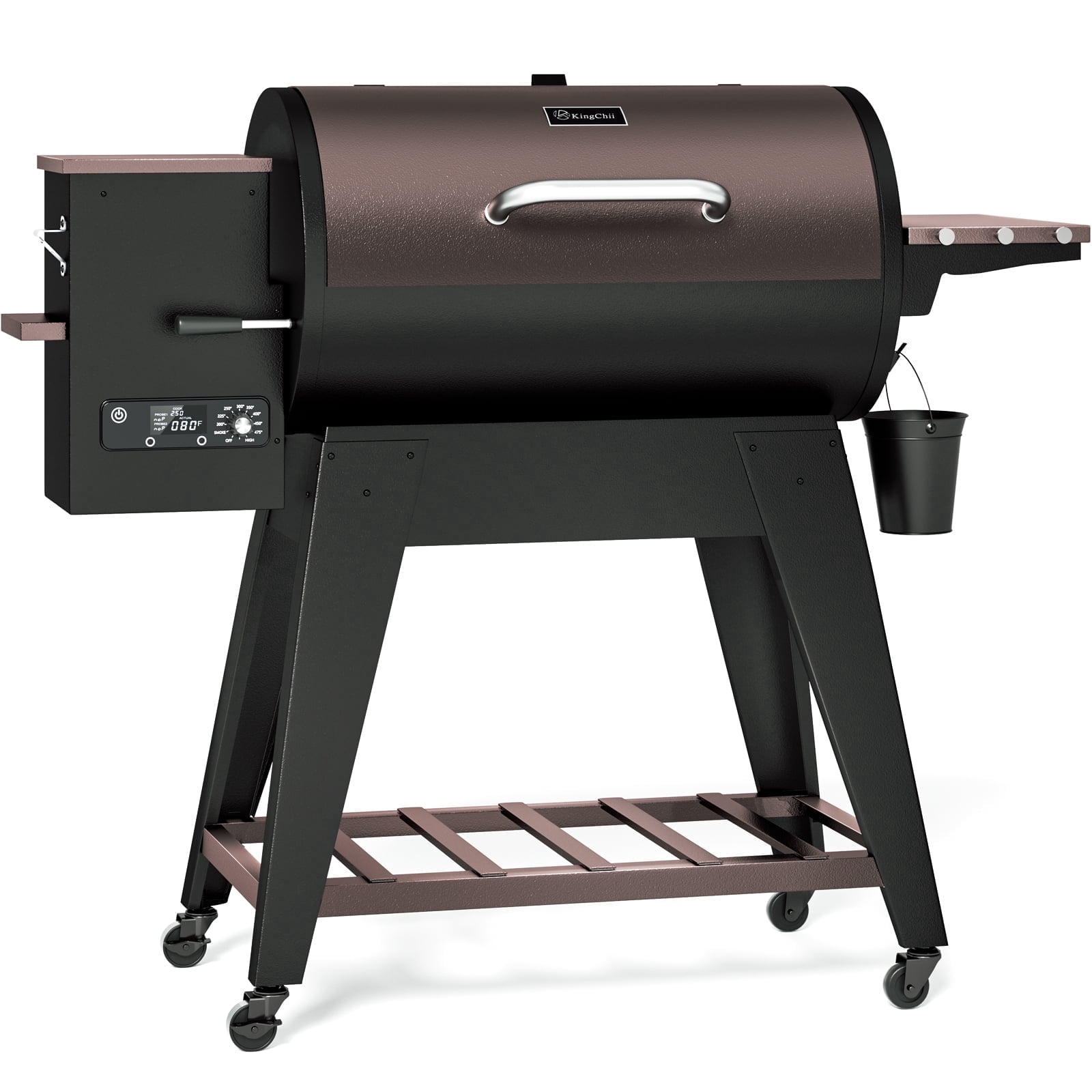 KingChii Wood Pellet Grill & Smoker, Electric Pellet Smoker Grill, 766 sq. in. Cooking Capacity, 18.3LB Hopper for Outdoor Patio Cooking Barbecue(Up to 500°F)