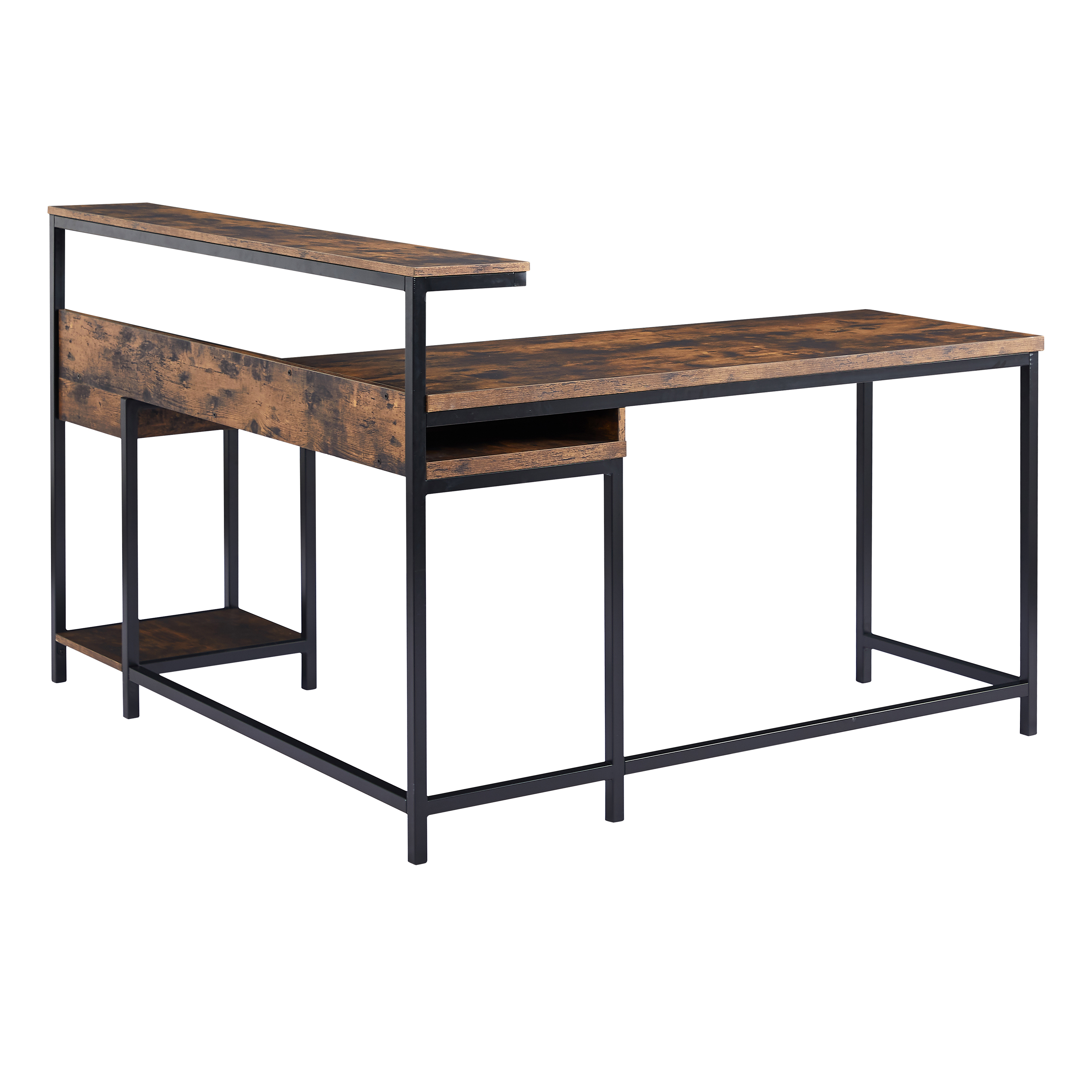 Large Workstation for Home and Office, Industrial Corner Office Desk