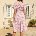 thumbnail image 4 of QIPOPIQ Midi Robes pour Femmes à Étages à Manches Courtes Robes Décontractées Tendance Robe Bandage d'Été Robe Aguichant à Imprimé Floral Offres 2023, 4 of 4