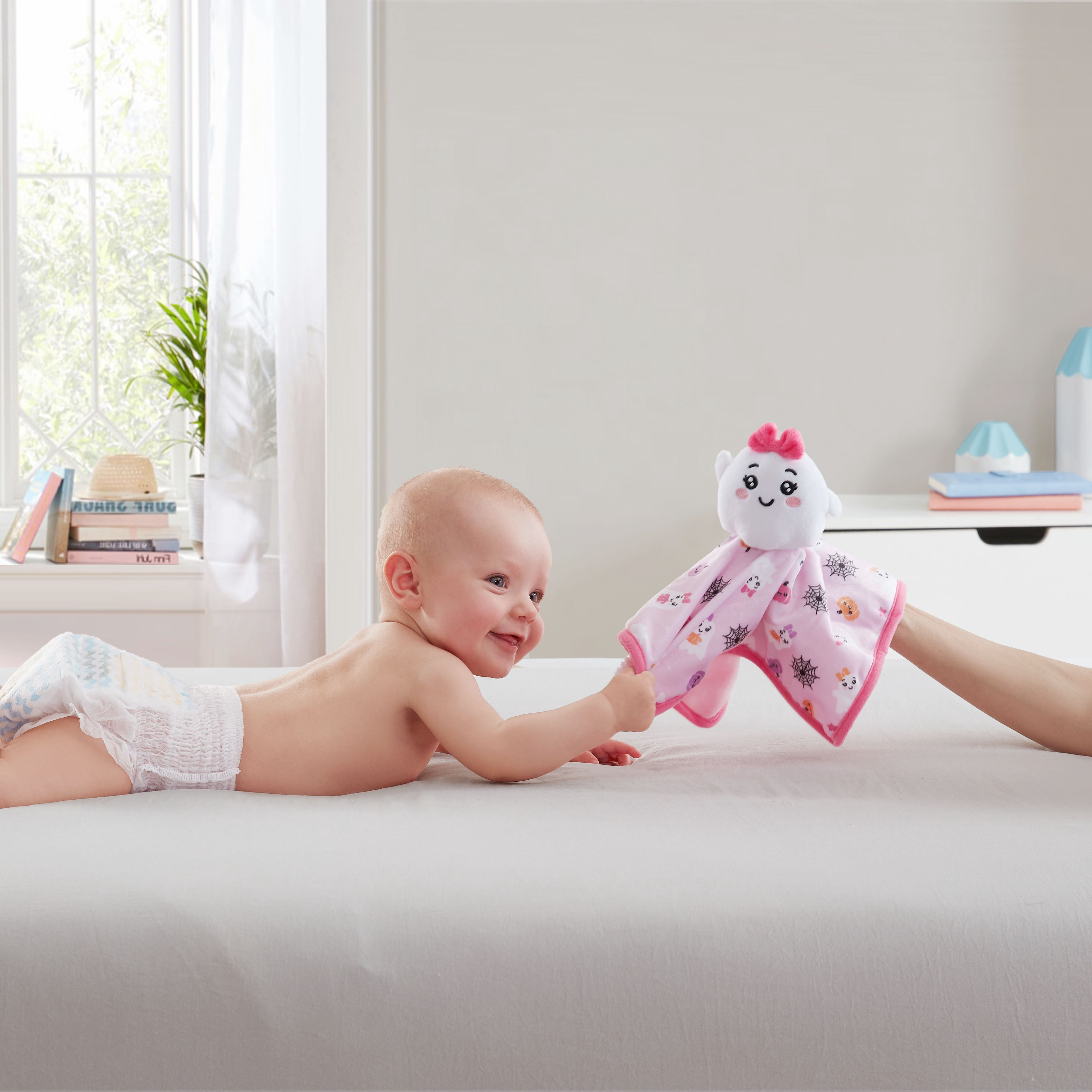Parent's Choice Ghost Lovey Baby Security Blanket, 12" x 12", Pink