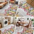 thumbnail image 6 of Easter 3'x5' Washable Rug, Retro Spring Bunny Eggs Tulip Farm Wooden Grain Non-Slip Area Rugs for Entryway Kitchen Classroom, StainResistant Dorm Throw Carpet, Low Pile Soft Indoor Floor Mat, 6 of 9