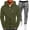 Army Green, variant on Men's Winter Two Piece Solid Color Hooded Sweatshirt Set Hooded Sweatshirt And Casual Pants Set Young La Men