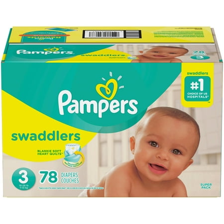 Pampers Swaddlers Diapers, Super Pack, Size 3, 78 Count