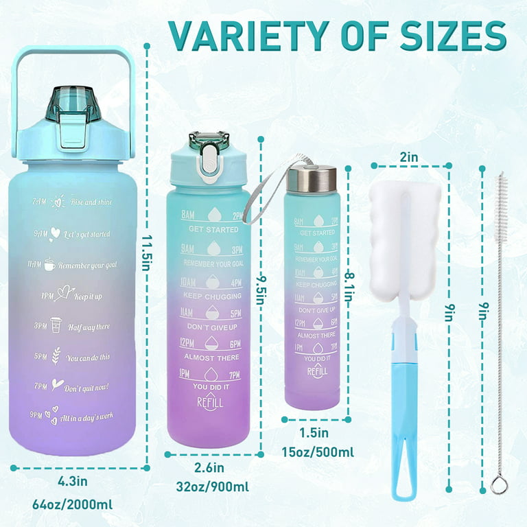 Fitness Sports Water Bottle, Large Capacity Wide Mouth Bottle with Scale  Reusable Sealed Water Bottle for Woman Girls, 33OZ