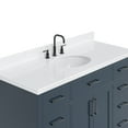 thumbnail image 6 of Ariel Hepburn 54 In. Oval Sink Bathroom Vanity With Carrara White Quartz Countertop 1.5 Edge In Midnight Blue, 6 of 10