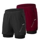 thumbnail image 2 of Pantalones cortos para correr 2 en 1 para hombre con bolsillos con cremallera, secado rápido, para hacer ejercicio, 2 of 8