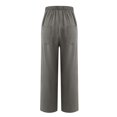 thumbnail image 6 of Inleife Woman Solid Color Pockets Elastic Waist High Waist Long Pants Gray L, 6 of 6