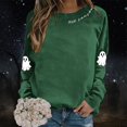 thumbnail image 2 of HUITKMM Chandail à Capuche pour Femmes Imprimé Halloween Manches Longues Sans Capuche Mode Automne Décontracté Col Rond Chandail Graphique pour Automne Hiver, 2 of 5