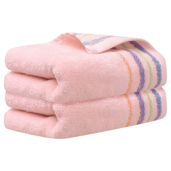 Toallas de mano de 2 piezas con patrón de rayas colorido REGALWOVEN, toalla de secado rápido para baño, viaje, campamento Rosa 13" x 30"