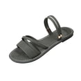 thumbnail image 2 of Xdegoge Women's Flat Sandals Ankle Strap Gladiator Criss Cross Open Toe Summer Slide Shoes Casual Daily Walking Beach Vacation Cozy Footwear, 2 of 9