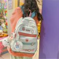 thumbnail image 3 of Mochila Kawaii con peluche y monedero, mochila escolar Harajuku, mochila estética gótica pastel para niñas adolescentes (blanco), 3 of 5