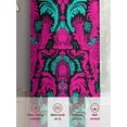 thumbnail image 5 of Pink Turquoise Abstract Sheer Curtains 54 Inch Length 2 Panels Set, Ethnic Modern Geometric Aesthetics Voile Window Treatment Rod Pocket Short Kitchen Curtains Drapes for Bedroom 52"x54"x2, 5 of 7
