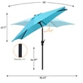 thumbnail image 4 of Ainfox 7.5ft Patio Umbrella Outdoor Portable Table Market Umbrella with Push Button Tilt/Crank Waterproof UV-proof, Blue, 4 of 7