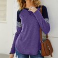 thumbnail image 1 of Qiopertar Mode Femme Décontractée Bloc de Couleur Col Rond Manches Longues Pull Ample Offres de la Semaine Liquidation à Moins de 5$ jusqu'à 90 % de Réduction, 1 of 6