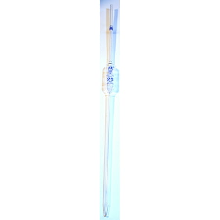 Pipette, Bulb Form, 25ml - Class B - Tolerance: 0.060 ml - Color Code, Blue - Borosilicate Glass - Eisco Labs