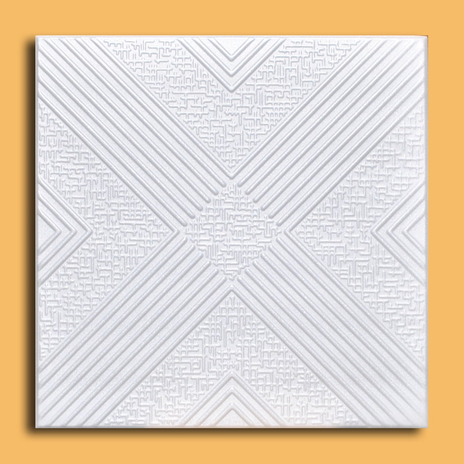 Glue Up MODERN Decorative Styrofoam Ceiling Tiles YEREVAN 20" x 20" White