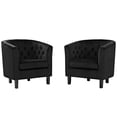 thumbnail image 1 of Modway Prospect Tufted Button Performance Velvet Upholstered Accent Lounge Arm Chairs in Black, 1 of 2