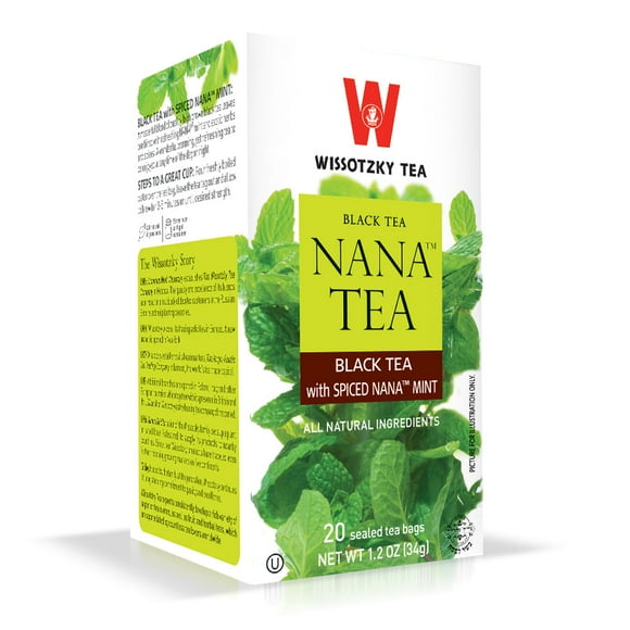 Wissotzky, Black Tea, Spiced Mint Flavored 20pk