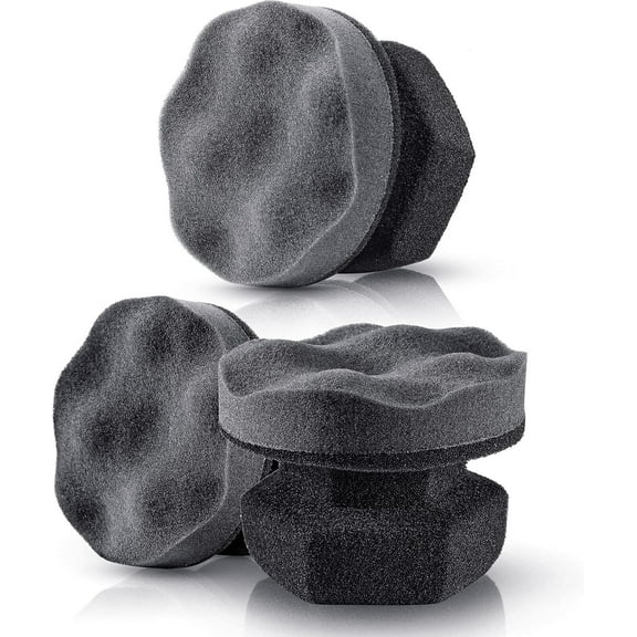 3-Pack Tire Shine Applicator Pads, Reusable Car Detailing Sponge for Tire Dressing Gel & Foam, Car Cleaning Supplies Kit for Auto Wheel Rim Care, Easy-to-Use Car Accessories