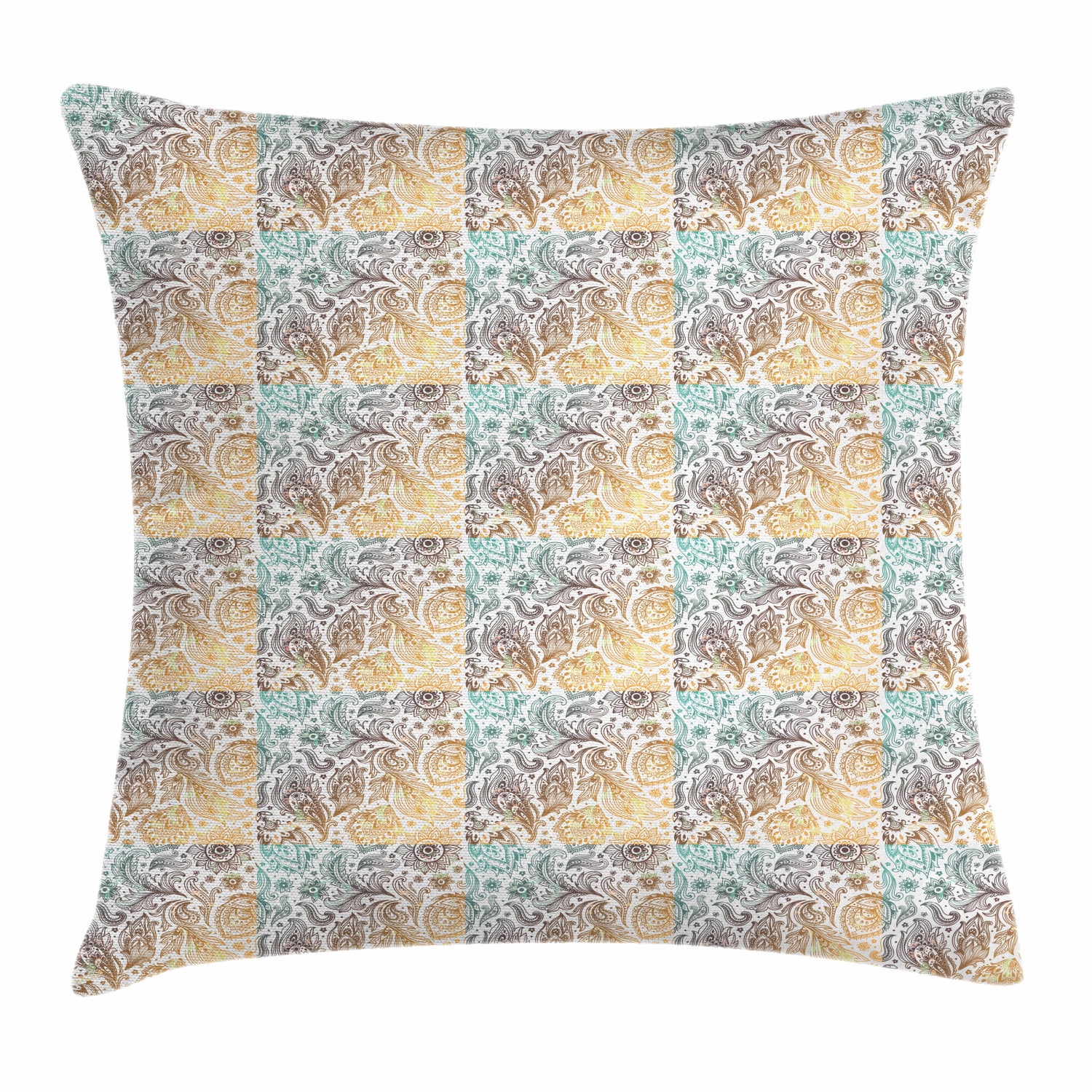 Winter in Bloom Design Plush Chenille Square 17 x 17 Cushion Cover Pillowcase 