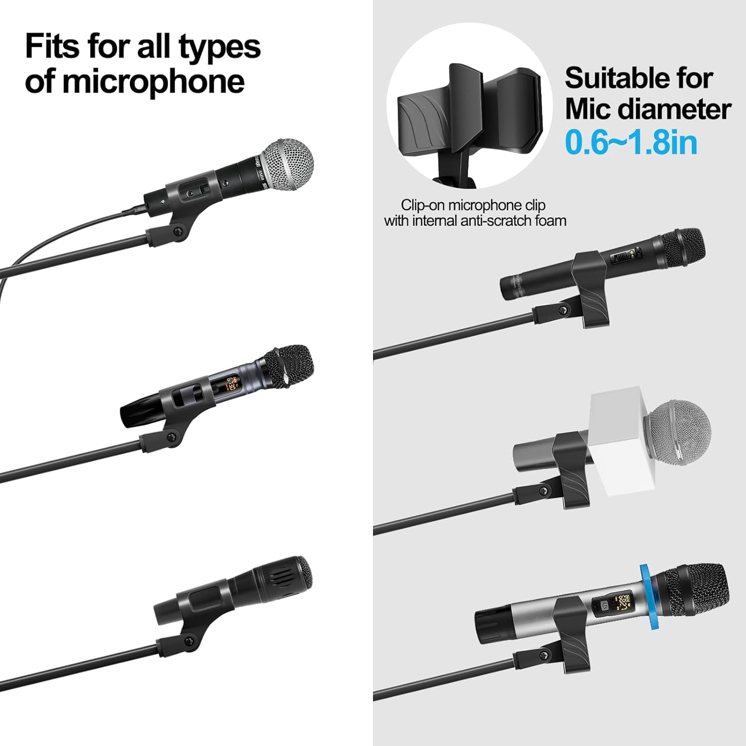 OUKMIC Microphone Stand with Boom Arm, Adjustable Tripod Mic Holder for Singing, Recording, Podcast and Stage