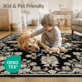 thumbnail image 4 of ODIKA 5'x7' Washable Area Rug Non-Slip, Chair-Friendly Oriental Vintage Floral With Boho Medallion And Scroll Frame for Dining Room, Under Table, Home Office, 4 of 7