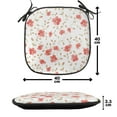thumbnail image 4 of Flower Chair Seating Cushion Set of 2, Flourishing Peonies in Vintage Style Flower Buds Bloom Summer Garden Art, Seat Pads for Office with Anti-slip Backing, 16"x16", Dark Coral White, by Ambesonne, 4 of 7