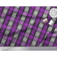 thumbnail image 2 of Soimoi Purple polyester Crepe Fabric Plaid Check Print Fabric by the Yard 52 Inch Wide, 2 of 3