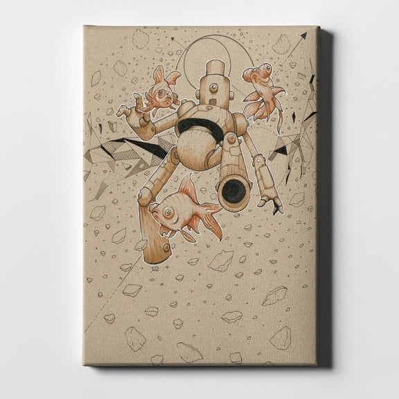 Epic Graffiti "Float Bot Fish" by Craig Snodgrass, Giclee Canvas Wall 26"x40"