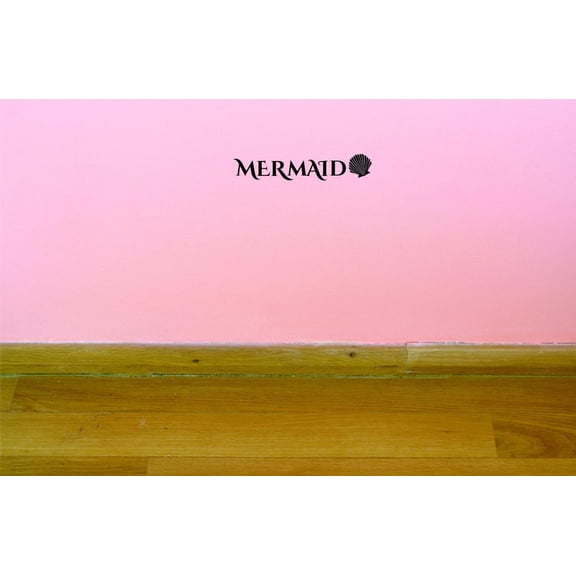 Custom Decals Mermaids Wall Art Size: 8 X 20 Inches Color: Black