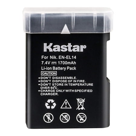 Kastar Replacement Battery EN-EL14 for Nikon D3100 D3200 D5100 P7000 P7100 P7700 DSLR Cameras