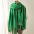 thumbnail image 5 of Mohair Scarf Solid Color Versatile Winter Warm Extended Tassel Neck Scarf for Men and Women Thick Scarf, 5 of 10