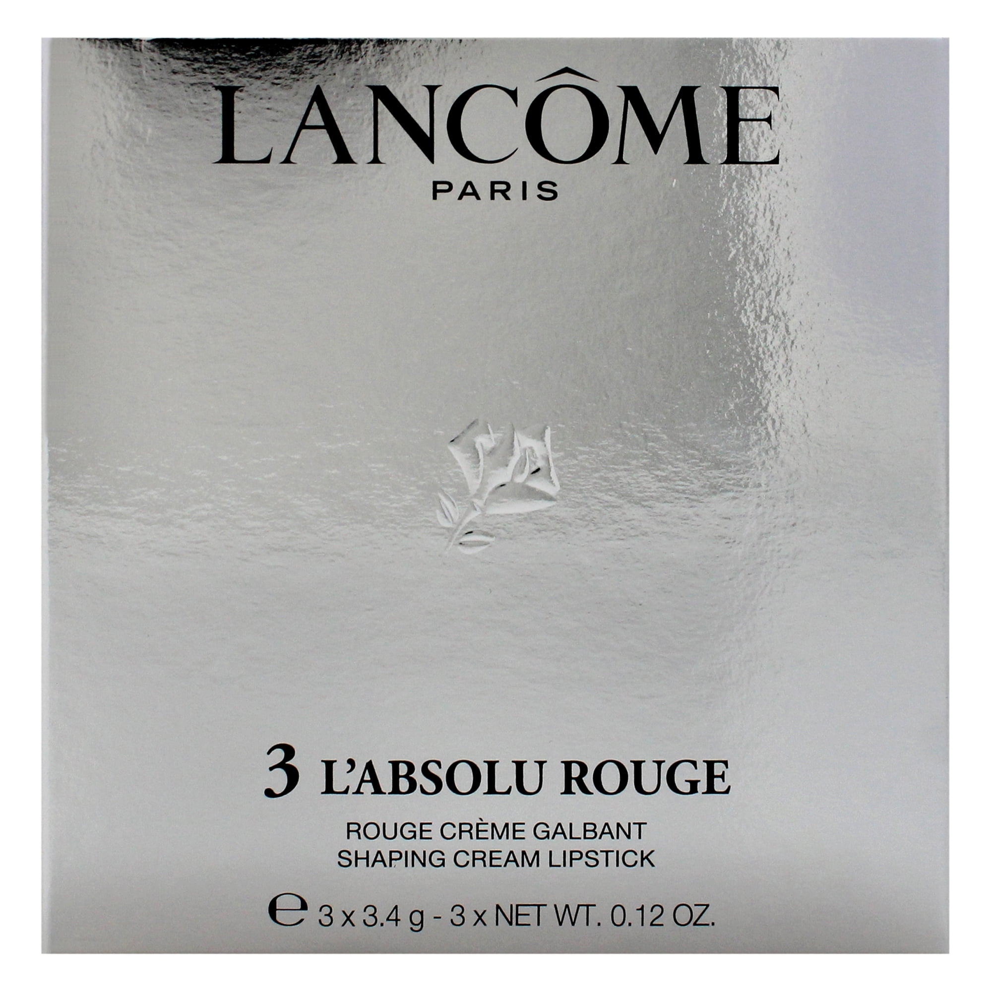 Lancome 3 Labsolu Rouge Set , 3 Pc 0.12oz Shamping Cream Lipstick