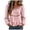 Pink, variant on GEWSEY Women's Hollow Out Eyelet Ruffle Hem Long Puff Sleeve Peplum Tops (Sky Blue, M)