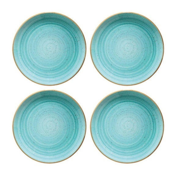 Aqua dia.10.5" Round Blue Porcelain Plate (Set of 4)