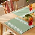 thumbnail image 4 of Sage Green Striped Placemats Set of 4 Stripes Place Mats Table Mats Kitchen Dining Home Outdoor Party Table Decoration, 4 of 9