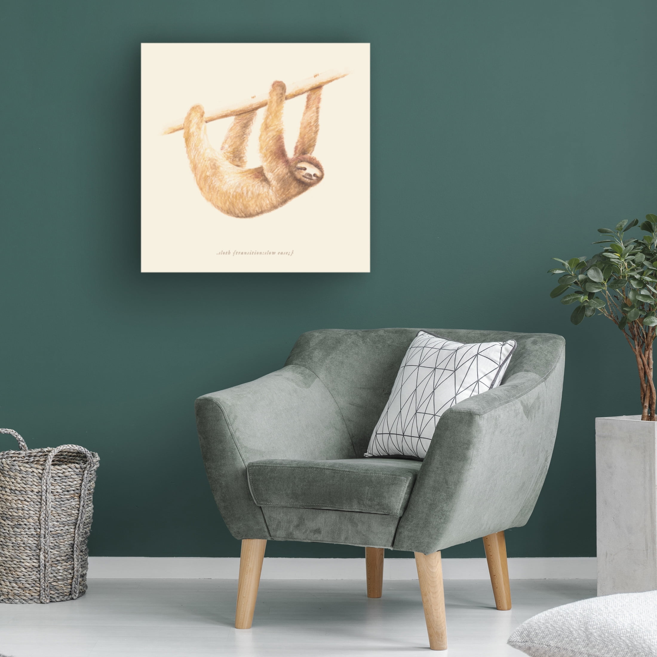Trademark Fine Art Florent Bodart Css Animals Sloth Canvas Wall Art