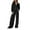 Black, variant on Female Dressy Pant Suits for a Wedding Brown Womens Velour Tracksuit Two Piece Outfits for Women Long Sleeve Zip Crop Tops Pants Set Outfits for Women Women Sets 2 Piece Outfits