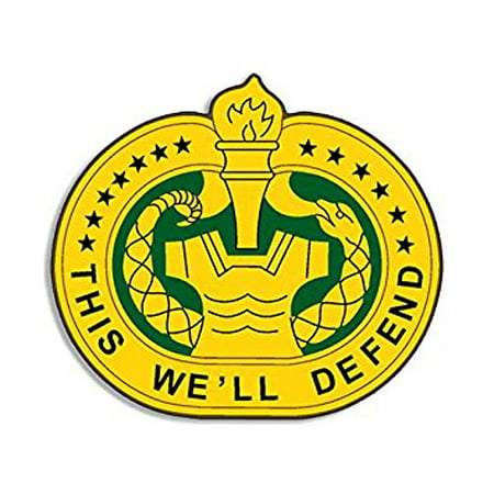 Drill Sergeant Insignia Shaped Sticker Decal Sticker Decal (this we'll defend logo army) Size: 3 x 4