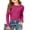 14#Hot Pink, variant on Long Sleeve Shirts for Girls Crewneck Slim Fit Tops Ribbed Shirt Casual Base Layer Tops Army Green 130